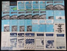 Selection of Manchester City home match programmes 1945/46 Burnley, 1946/47 WBA, 1948/49