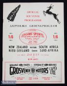 1960 S Africa v All Blacks 2nd Test Rugby Programme: 23rd July issue from Newlands, Cape Town.