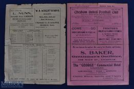 25/9/1924 Chesham United v Aylesbury United FA cup football programme - has a horizontal and