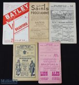 1948-49 Bradford Northern away rugby League Programmes (5): Batley creased and team changes, St.