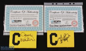 Dave Watson Signed Captains Arm Band, Norwich and Everton, plus Simon Grayson signed arm band