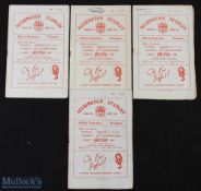 Selection of 1953/54 Accrington Stanley Div. 3 (N) homes Tranmere Rovers, Bradford City, Barnsley,