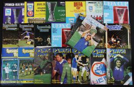 Collection of Ipswich Town European competitions home match programmes to include 1973/74 Real