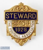 1928 The Football Association Steward Enamel Badge