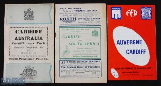 Vintage Cardiff RFC Rugby Programmes (3): v Australia 1947 (wear to centre spread) & v S Africa