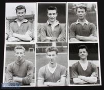 Collection of b&w Manchester United player press photos from the Busby Babes era to include Bobby
