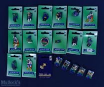 2003 Count Down to RWC Enamel Badges (19): official world cup team badges, 15 on original cards +