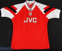 1992-93 Arsenal League Champions 1990/91 Home Football Shirt Jersey, JVC Adidas short sleeve size