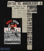 1956/57 Manchester Utd v Anderlecht European match programme 26 September 1956 at Maine Road &