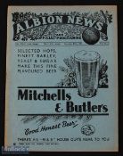 Pre-War 1937/38 West Bromwich Albion reserves v Manchester City reserves Central League 27