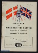 1957 Copenhagen Select XI (Staevnet) v Manchester United tour match programme 21st May & 23rd