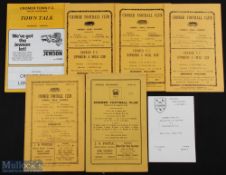 Non-League Cromer FC home programmes 1952/53 Sheringham, 1954/55 Dereham, 1958/59 Gresham v