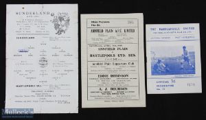 Programme selection 1948/49 Annfield Plain v Hartlepools Utd Northern league 9 April 1949, 1956/57