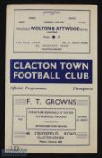 1950/51 Clacton v Ipswich Town 'A' Eastern Counties league match programme 9 September 1950 at