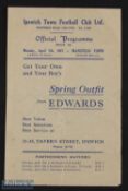 1946/47 Ipswich Town v Mansfield Town Div 3 (S) programme 7 April 1947; slight crease, fair. (1)