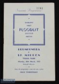 1952/53 Drumcondra v St Mirren friendly official souvenir programme 30 March 1953 (billed as