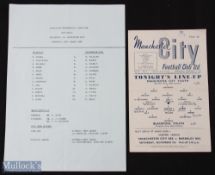 1955/56 FAYC 2nd round Manchester City youth v Blackpool youth single sheet programme 2 November