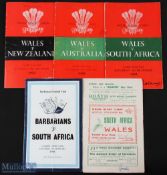 Wales etc v Overseas Tourists Rugby Programmes 1951-1961 (5): v NZ 1953 (last win), v Australia