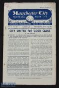 1953/54 Manchester City v Manchester Utd, benefit match for Henshaw's Institute, 4 page programme 28