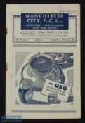 1946/47 Manchester City v Glasgow Rangers friendly match programme 26 April 1947 at Maine Road;