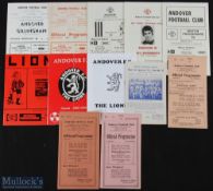 Non-League Andover FC home programmes 1953/54 Newport, 1956/57 Basingstoke, 1957/58 Alton Town,