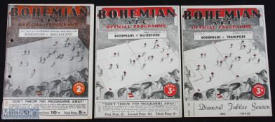 Bohemians home match programmes 1944/45 Shelbourne 11 March 1945, (FAI cup) (ph), 1948/49