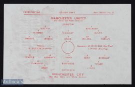 1944/1945 Manchester United v Manchester City War League North Cup qualifying match programme 3