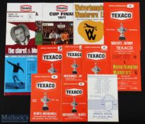 1970/71 Texaco competition programmes Morton v WBA, Morton v Wolves, Motherwell v Tottenham Hotspur,