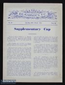 1951/52 Division 'B' Supplementary Cup programme Kilmarnock v Falkirk 29 March 1952; 4 pager;