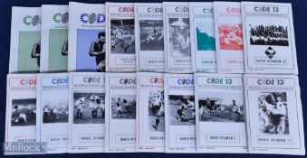 1986-87 Complete set of Rugby League Mags (17): All of the Code 13 Magazine issues