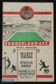 1953/54 Sunderland v Leeds Utd friendly match programme 30 January 1954 at Roker Park; fair/good. (