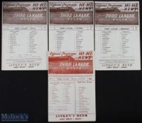 Selection of Third Lanark home programmes 1954/55 Alloa Athletic, 1952/53 Falkirk, Hibernian, 1949/