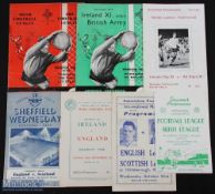 Selection of programmes 1948 Football League v Irish League (Liverpool), 1952 Irish Football