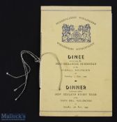 1949 NZ in S Africa Signed Rugby Menu: Magnificent menu from the Boland v NZ dinner at Wellington,