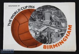 1966 World Cup: 56 page Promotional souvenir of the World Cup in the City of Birmingham with hotels,