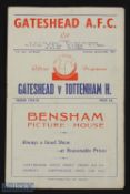 1954/55 Gateshead v Tottenham Hotspur FAC 3rd round match programme 8 January 1955; fair/good. (1)