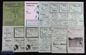 Selection of Biggleswade Town FC home match programmes to include 1953/54 Luton Town (friendly),