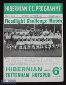 1954/55 Hibernian v Tottenham Hotspur friendly match programme 14 March 1955; good. (1).