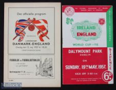 England World Cup qualifying match programmes 1957 Denmark (Copenhagen 15 May), 1957 Republic of