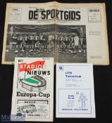 1961/62 Feyenoord v Tottenham Hotspur European Cup match programme + 'De Sportgids' newspaper (