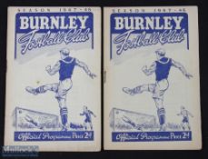1947/48 Burnley v Grimsby Town Div. 1 programme 20 March 1948 (last Div 1 season for Grimsby);