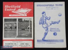 1953/54 Manchester United away programmes Huddersfield Town 31st October 1953 (acknowledged by