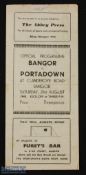 1948/49 Bangor v Portadown official match programme 21st August 1948 at Clandeboye Road, fold out
