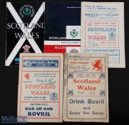 1931-1963 Wales & Scotland Rugby Programmes (5): The 1931 has a coloured p/copied cover, o/wise G;