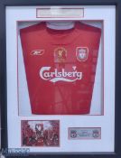 Liverpool Champions of Europe 2005 Home replica Football Shirt in red, finely presented and