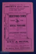 3/12/1938 Hartford Town v Aylesbury United Spartan League 6-page Football programme in very good