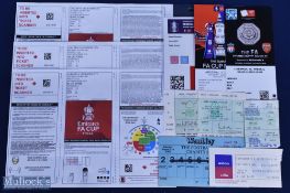 Football Tickets, a small collection to include FA Cup Final printed sheets Chelsea v Leicester