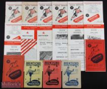 Selection of Brentford home programmes 1946/47 Leicester City (FAC), Derby County, 1948/49 Blackburn