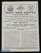 1951 Festival of Britain West Ham Utd v Royal Standard Club Liegeois (Belgium) match programme 12