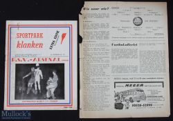 1959/60 Sparta Rotterdam v Arsenal 8 August 1959 programme (single sheet, edge tears to one side,